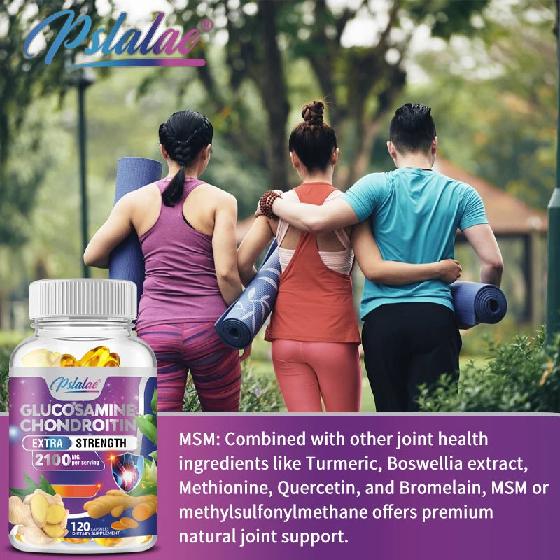 Glucosamine Chondroitin MSM Turmeric Boswellia - Joint Health and Joint Function Support - 120 Capsules