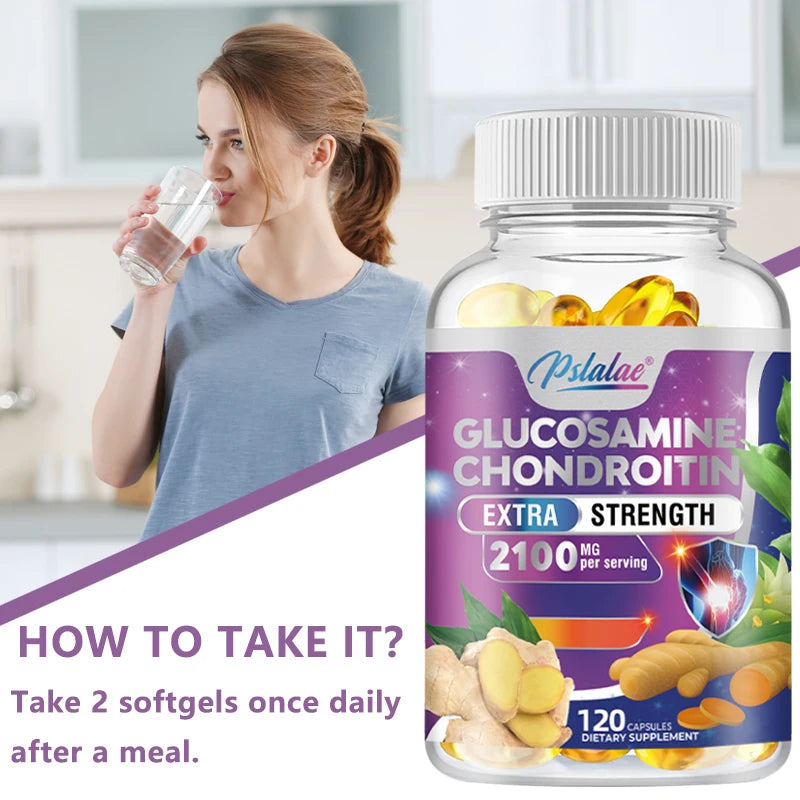 Glucosamine Chondroitin MSM Turmeric Boswellia - Joint Health and Joint Function Support - 120 Capsules