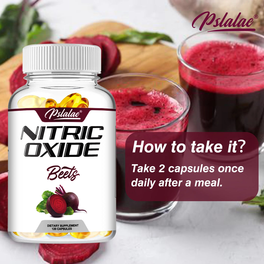 Nitric Oxide Beetroot Supplement – Natural Energy – Supports Heart Health - 120 Capsules