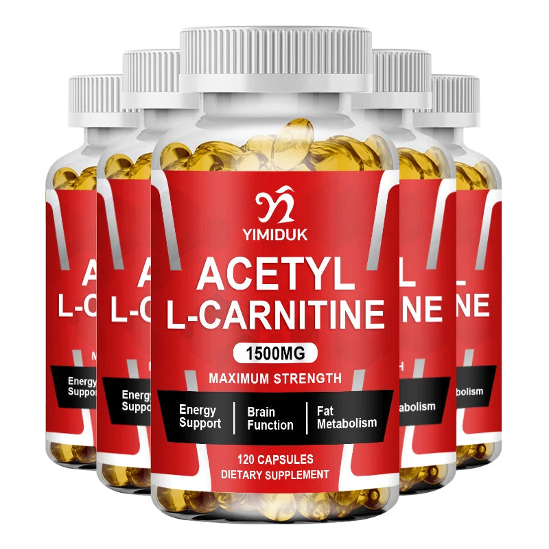 Acetyl L-Carnitine Capsules 1500 mg, Energy Supplement, Memory Supplement – Free Form Amino Acid, Nitric Oxide Support