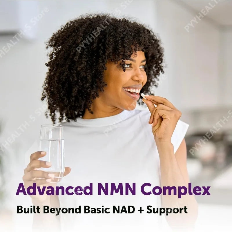 NMN Complex 1000mg Per Serving, 120 Veggie Capsules 10-in-1 Glutathione NAD+ Supplement Precursor