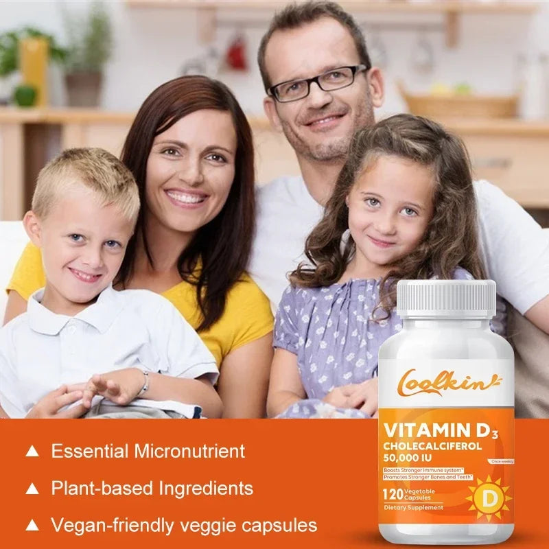 Vitamin D3 50000 IU - Immune Support, Promotes Muscle Health, Bones and Nervous System Health