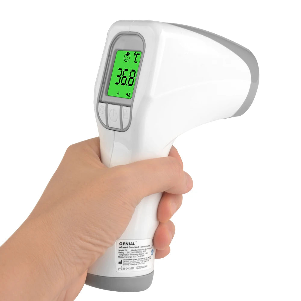 Medical No-Touch Thermometer for Adults and Kids, 1-Second Fast Reading, Color-Coded Fever Alarm, Silent Mode