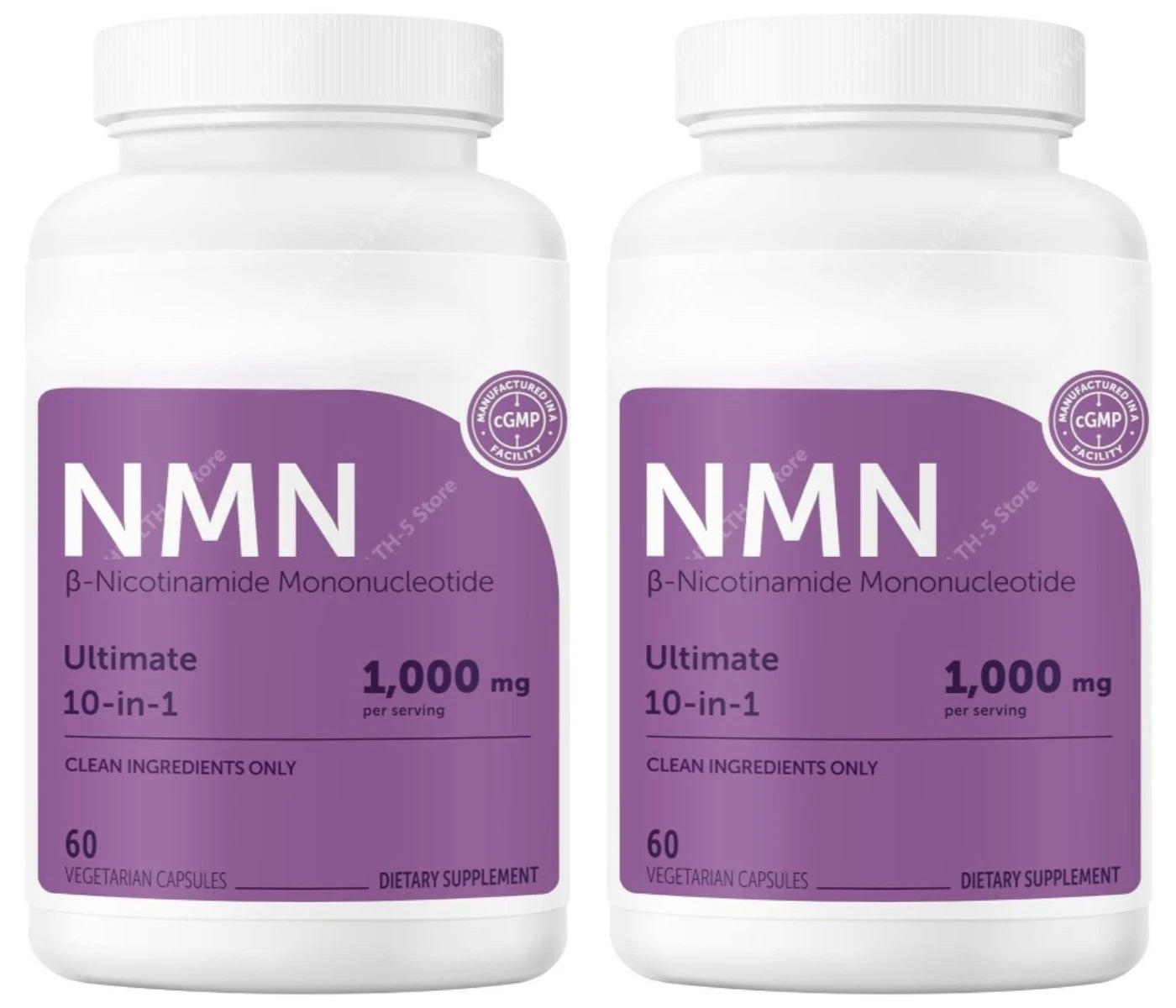 NMN Complex 1000mg Per Serving, 120 Veggie Capsules 10-in-1 Glutathione NAD+ Supplement Precursor