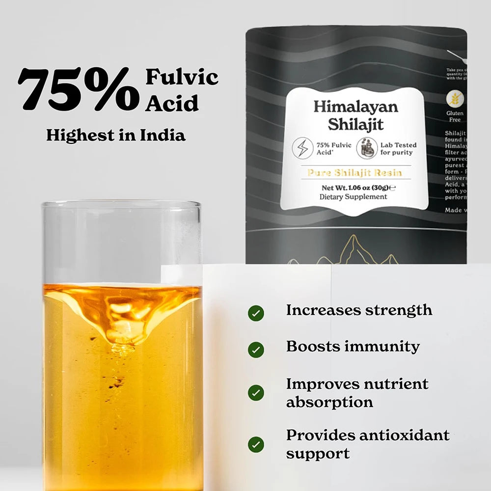 Himalayan Shilajit Resin High Potency Shilajit Supplement for Energy Boost & Immune Support, 85+ Trace Minerals, 60 Servings