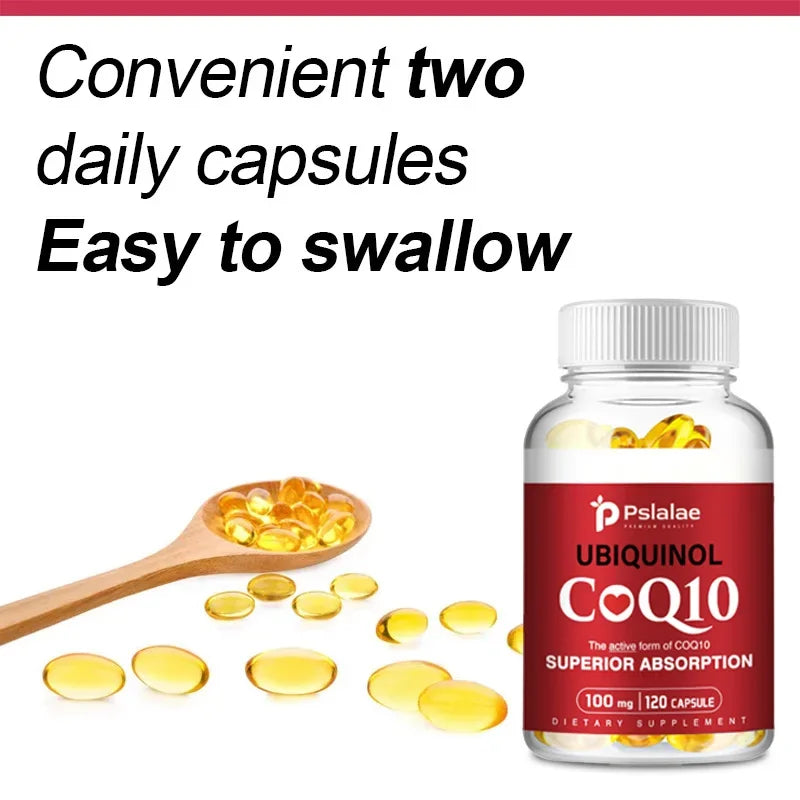 CoQ10 100mg - Fat-soluble, Natural Supplement That Supports Blood Circulation - 120 Capsules