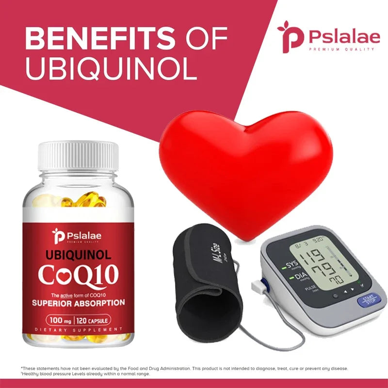 CoQ10 100mg - Fat-soluble, Natural Supplement That Supports Blood Circulation - 120 Capsules