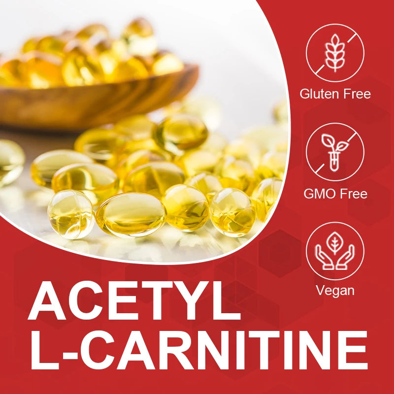 Acetyl L-Carnitine Capsules 1500 mg, Energy Supplement, Memory Supplement – Free Form Amino Acid, Nitric Oxide Support