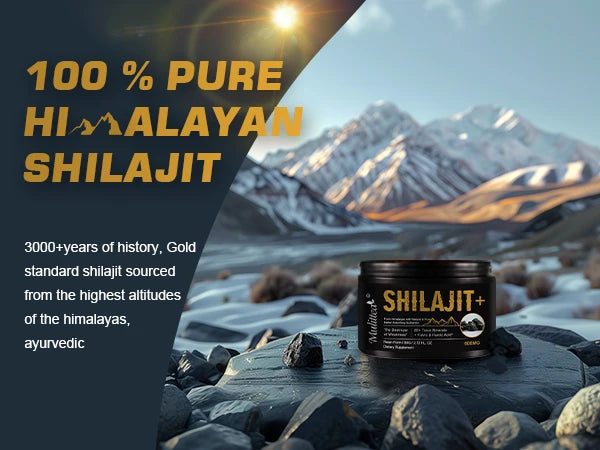 Mulittea 100% Pure shilajits with 85+ Trace Minerals & Fulvic Acid Support Immune and Metabolic Health Brain Focus and Memory