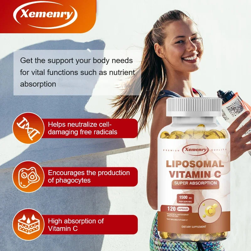 Liposomal Vitamin C - Promotes Collagen Production, Antioxidant, Boosts The Immune System - 120 Capsules