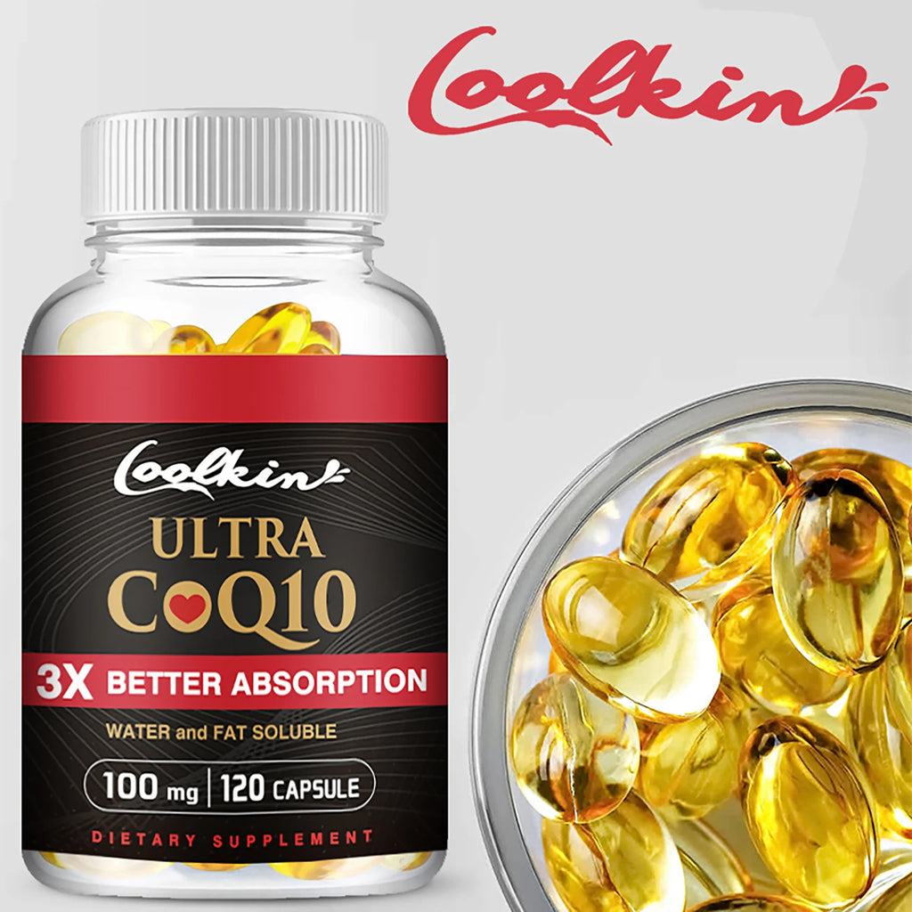 Ultra CoQ10 Supplements - Provides Energy, Supports Heart and Cardiovascular Health, Antioxidant - 120 Capsules