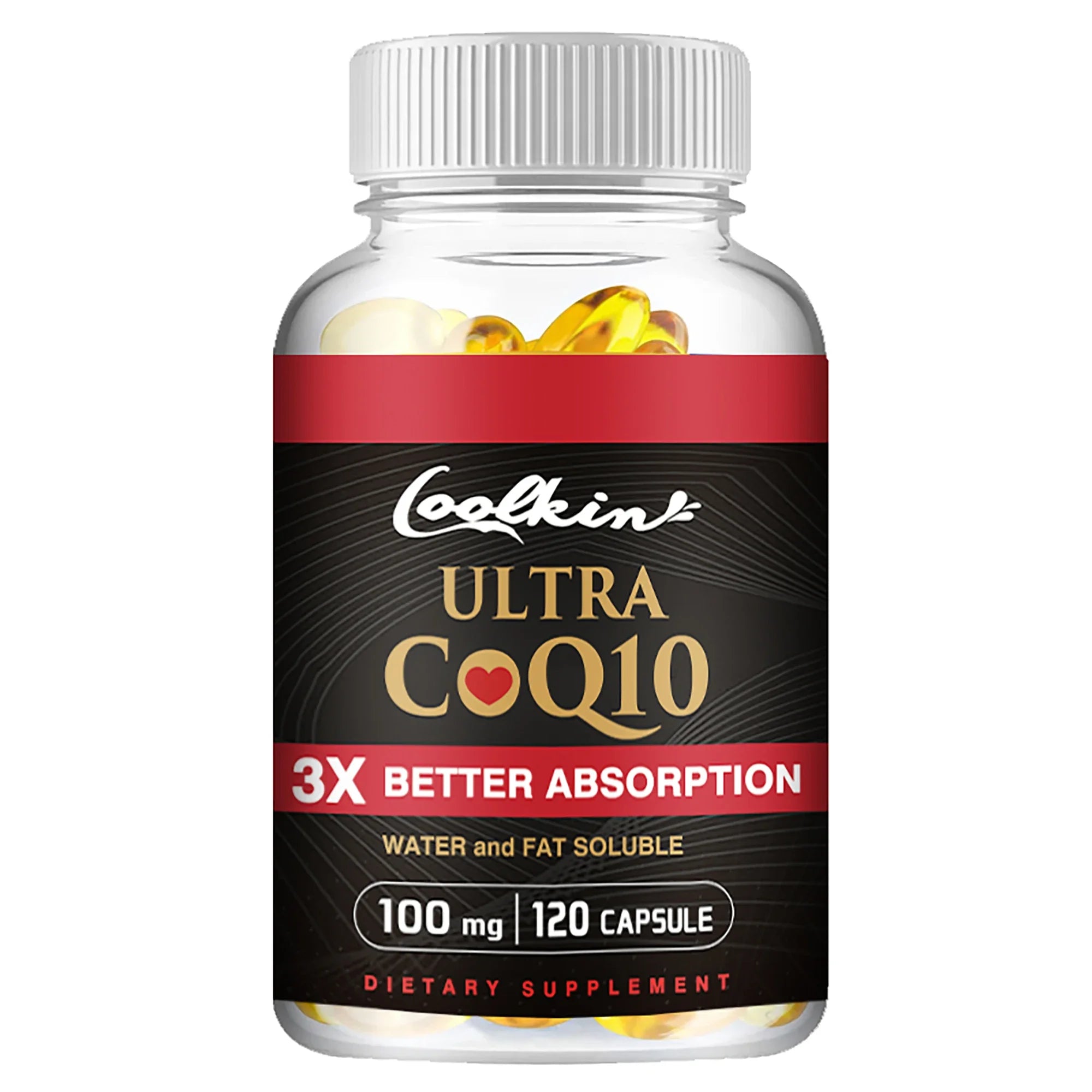 Ultra CoQ10 Supplements - Provides Energy, Supports Heart and Cardiovascular Health, Antioxidant - 120 Capsules