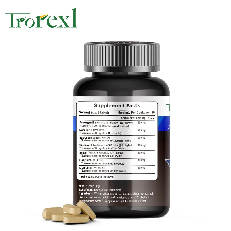 Organic Ashwagandha & Maca Pills, Supports Health Energizer