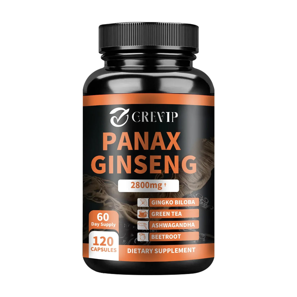 Panax Ginseng Capsules - Enhance Energy Endurance, Improve Memory and Concentration - 120 Capsules