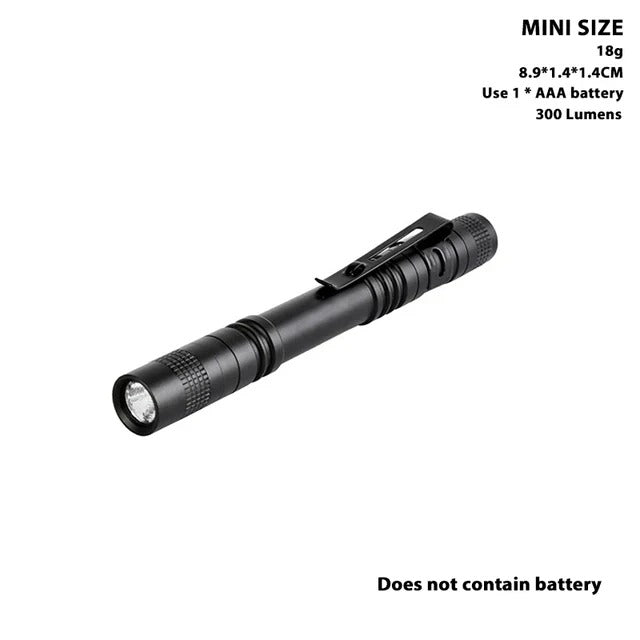 Mini LED Flashlight Pocket Pen Light Portable 1000 Lumens Waterproof Torch Using AAA Battery For Medical Outdoor Emergency Lamp