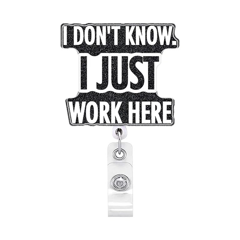 New Glitter Acrylic Medicine Bottle Badge Reel Retractable ID Badge Holder With 360 Rotating Alligator Clip Name Holder